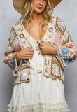 Granny Square 3/4 Sleeve Cardigan