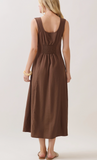 Square Neck Button Dress