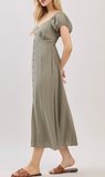 Puff Sleeve Sweetheart Midi