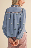 Embroidered Babydoll Top