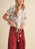 Merlot Floral Sweater Top
