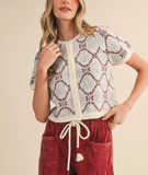 Merlot Floral Sweater Top