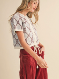 Merlot Floral Sweater Top