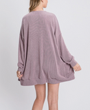 Rosewood Ribbed Spring Cardigan
