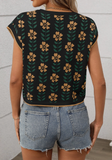 Retro Floral Knit Crop