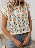 Retro Floral Knit Crop