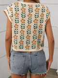 Retro Floral Knit Crop
