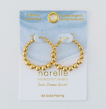 Waterproof Gold Bubble Hoops - 18k Gold + Steel