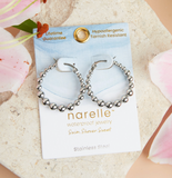 Waterproof Silver Bubble Hoops - 18k Gold + Steel