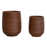 Wood Fluted Planters