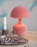 Flocked Terracotta Table Lamp