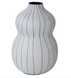 Enameled Metal Organic Striped Vase
