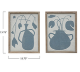 15-3/4h Wood/mdf/glass Wall Décor, 2 Styles