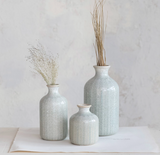 Embossed Stoneware Vases