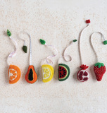 2-1/4l Embroidered Wool Felt Fruit Tape Measure, 6 Styles