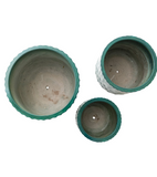 Embossed Eco Stone Indoor/outdoor Planters - Teal