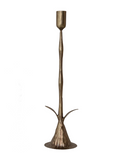 Metal Flower Shaped Taper Holder - Antique Brass