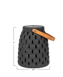 7" Stoneware Solar Lantern