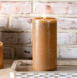 8" Wide Carmel Led Pillar Candle