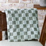 Sage Check Boucle Blanket