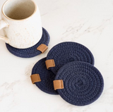 Set Of (4) Navy Blue Coasters