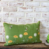 Green Garden Bee Pillow