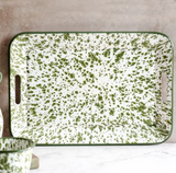 Enamel Green Splatter Tray