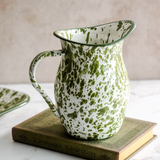 7.5" Enamel Green Splatter Pitcher