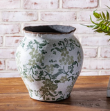 8.5" Two Tone Green Floral Vase