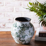 6.5" Two Tone Green Floral Vase