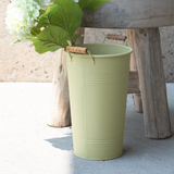 13" Spring Green French Flower Bucket