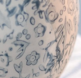 3.5" Blue Floral Dolomite Egg