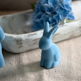 2.75" Blue Flocked Bunny