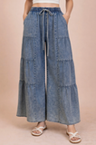 Tiered Mineral Wash Summer Pant