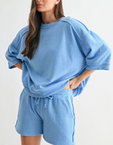 Cotton Blend Fleece 3/4 Top