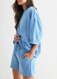 Cotton Blend Fleece 3/4 Top