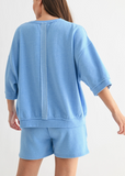 Cotton Blend Fleece 3/4 Top