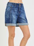 Risen High Rise Rolled Seam Short