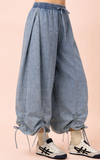 Wide Leg Ruched Balloon Pant