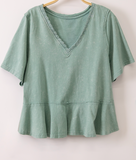 Washed Ruffle Tee