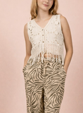 Natural Fringe Crochet Tank