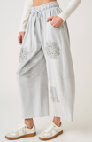 Mineral Wash Crochet Barrel Pant