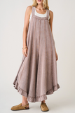 Mineral Wash Ruffle Flare Jumpsuit