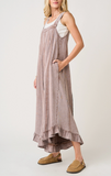 Mineral Wash Ruffle Flare Jumpsuit