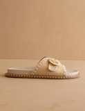 "Sunnie" Raffia Buckle Slide