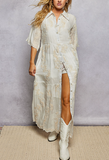 Embroidered Festival Shirt Dress