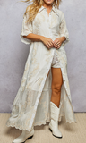 Embroidered Festival Shirt Dress