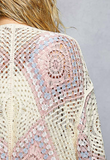 Granny Square Crochet Open Cardigan