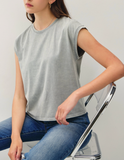 Cropped Cap Sleeve Tee