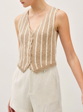 Stripe Cotton Slub Vest